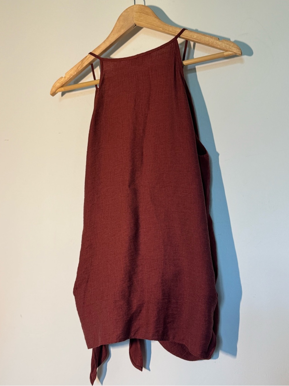 Joie Terika Wrap Tank Top Medium Burgundy - Picture 4 of 7